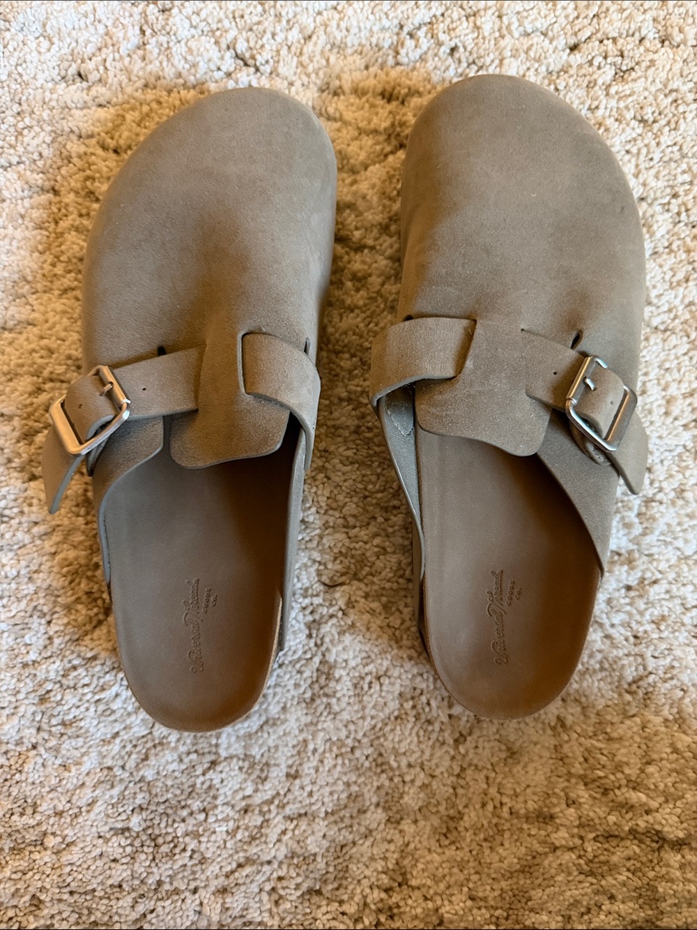 Suede Slip-On Clog with Buckle - Taupe- Universal Threads- New- women’s size 9